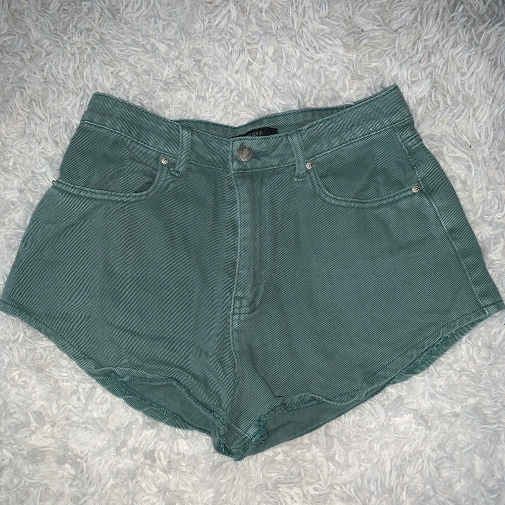 FOREVER21 Green Jean Shorts
